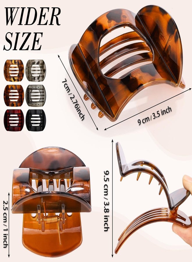 Obeoby 6 PCS Flat Hair Clips, Medium Flat Claw Clips French Hair Barrettes Accessories for Women Girls (Tortoiseshell) - Image 2